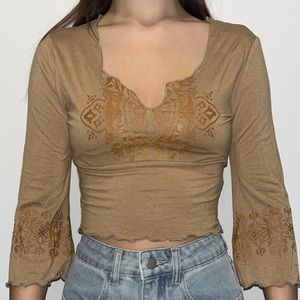 mid sleeve crop top, size small, shein